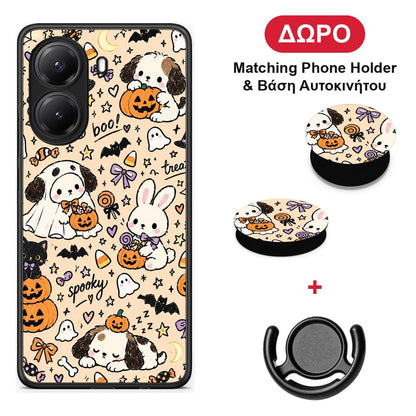Halloween Puppies and Friends on Cream - Xiaomi Poco X7 Pro θήκη + Δώρο Phone Holder & Βάση Αυτοκινήτου