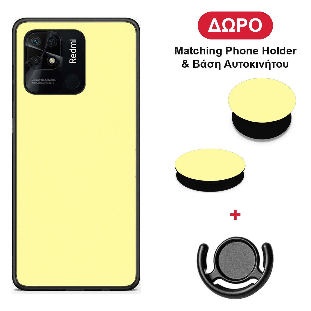 Butter Yellow - Xiaomi Redmi 10C θήκη + Δώρο Phone Holder & Βάση Αυτοκινήτου