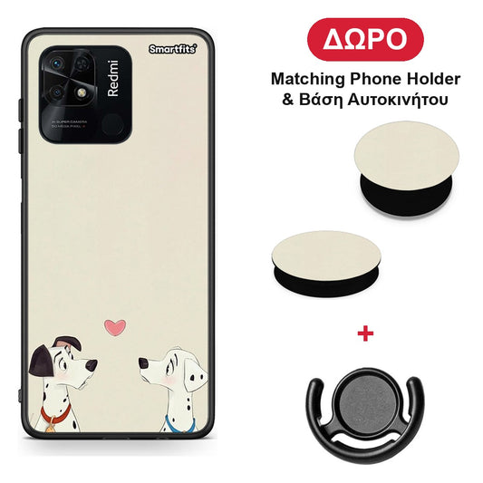 Dalmatians Love - Xiaomi Redmi 10C θήκη + Δώρο Phone Holder & Βάση Αυτοκινήτου