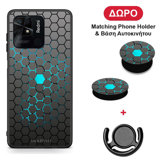 Geometric Hexagonal - Xiaomi Redmi 10C θήκη + Δώρο Phone Holder & Βάση Αυτοκινήτου