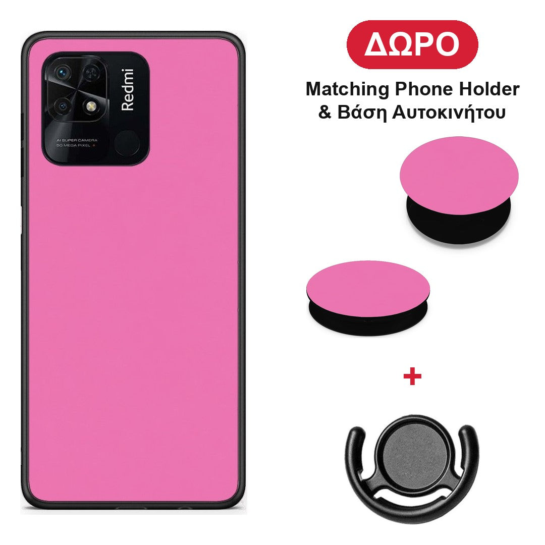Rose Pink - Xiaomi Redmi 10C θήκη + Δώρο Phone Holder & Βάση Αυτοκινήτου