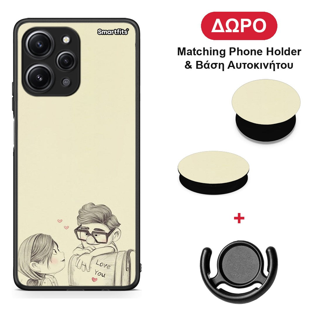 Carl And Ellie - Xiaomi Redmi 12 4G θήκη + Δώρο Phone Holder & Βάση Αυτοκινήτου