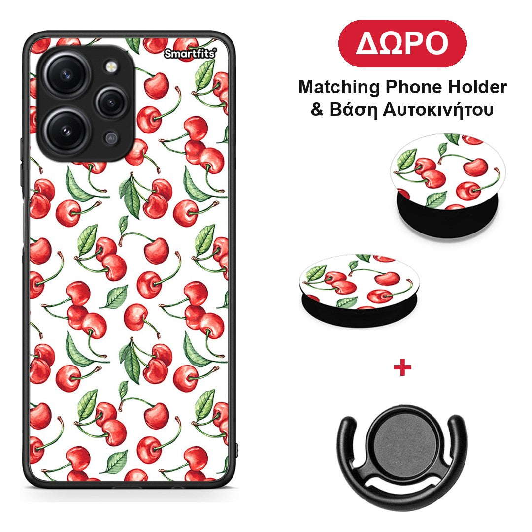 Cherry Summer - Xiaomi Redmi 12 4G θήκη + Δώρο Phone Holder & Βάση Αυτοκινήτου