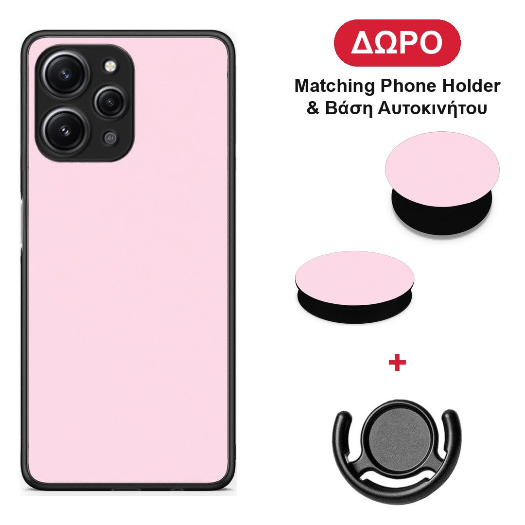 Pale Pink - Xiaomi Redmi 12 4G θήκη + Δώρο Phone Holder & Βάση Αυτοκινήτου