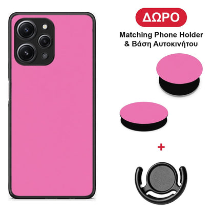Rose Pink - Xiaomi Redmi 12 4G θήκη + Δώρο Phone Holder & Βάση Αυτοκινήτου
