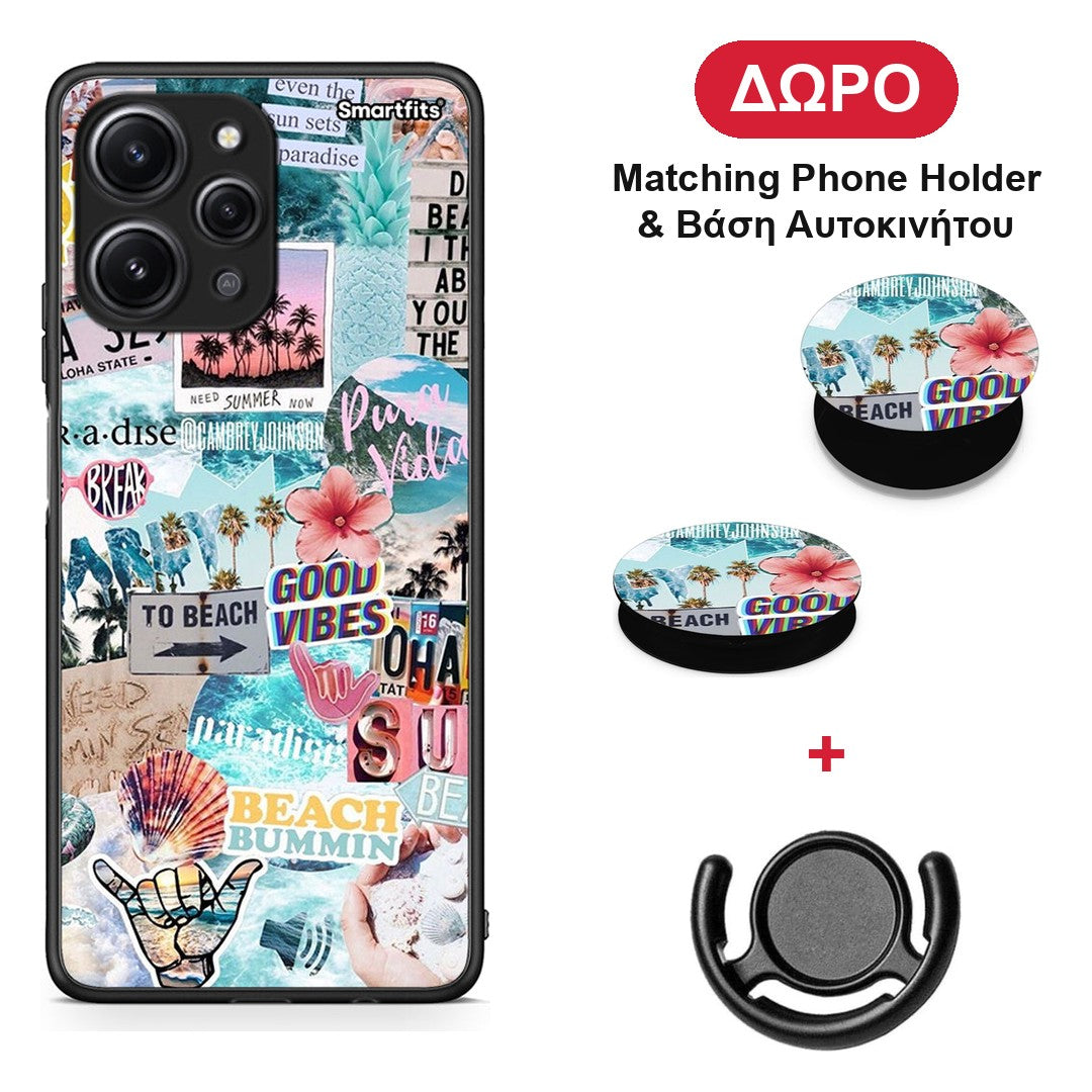 Summer Vibes - Xiaomi Redmi 12 4G θήκη + Δώρο Phone Holder & Βάση Αυτοκινήτου