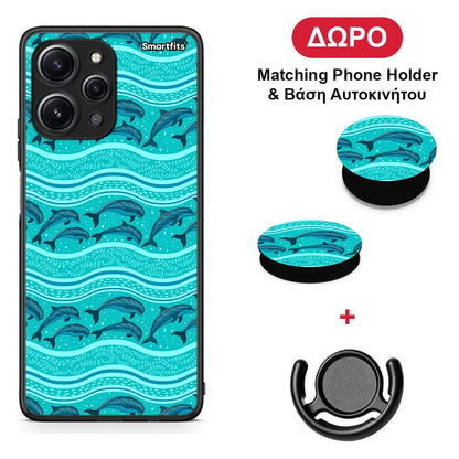 Swimming Dolphins - Xiaomi Redmi 12 4G θήκη + Δώρο Phone Holder & Βάση Αυτοκινήτου