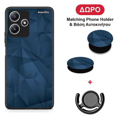 Geometric Blue Abstract - Xiaomi Redmi 12 5G θήκη + Δώρο Phone Holder & Βάση Αυτοκινήτου
