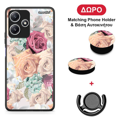 Floral Bouquet - Xiaomi Redmi 12 5G θήκη + Δώρο Phone Holder & Βάση Αυτοκινήτου