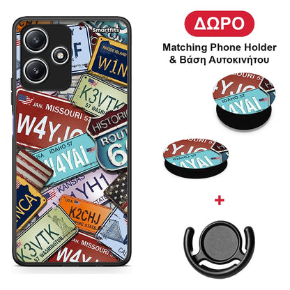Car Plates - Xiaomi Redmi 12 5G θήκη + Δώρο Phone Holder & Βάση Αυτοκινήτου