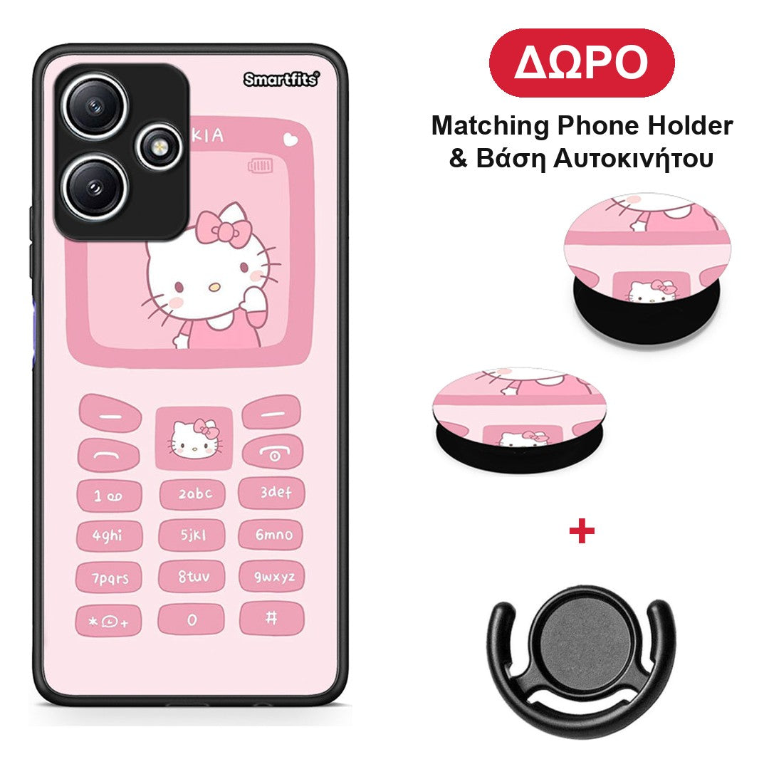 Hello Kitten - Xiaomi Redmi 12 5G θήκη + Δώρο Phone Holder & Βάση Αυτοκινήτου