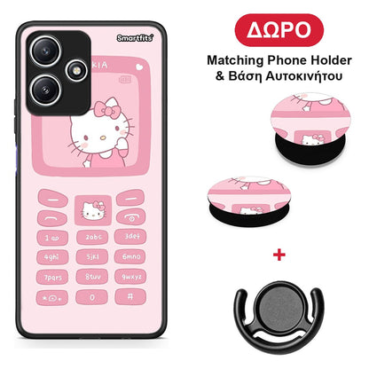 Hello Kitten - Xiaomi Redmi 12 5G θήκη + Δώρο Phone Holder & Βάση Αυτοκινήτου