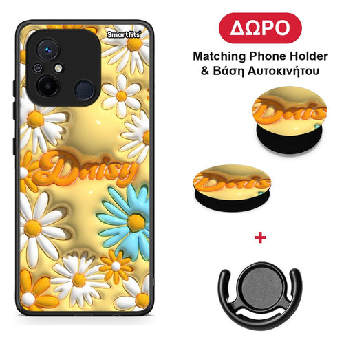Bubble Daisies - Xiaomi Redmi 12C θήκη + Δώρο Phone Holder & Βάση Αυτοκινήτου