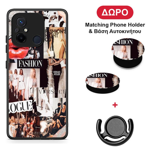 Collage Fashion - Xiaomi Redmi 12C θήκη + Δώρο Phone Holder & Βάση Αυτοκινήτου
