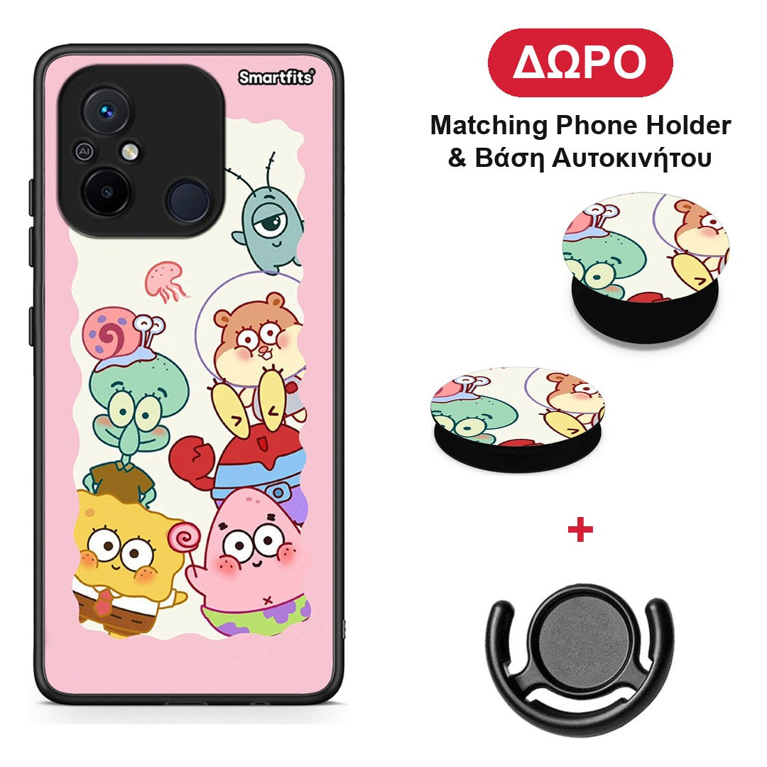 Cute Companion - Xiaomi Redmi 12C θήκη + Δώρο Phone Holder & Βάση Αυτοκινήτου