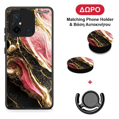 Glamorous Pink Marble - Xiaomi Redmi 12C θήκη + Δώρο Phone Holder & Βάση Αυτοκινήτου