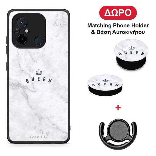 Marble Queen - Xiaomi Redmi 12C θήκη + Δώρο Phone Holder & Βάση Αυτοκινήτου