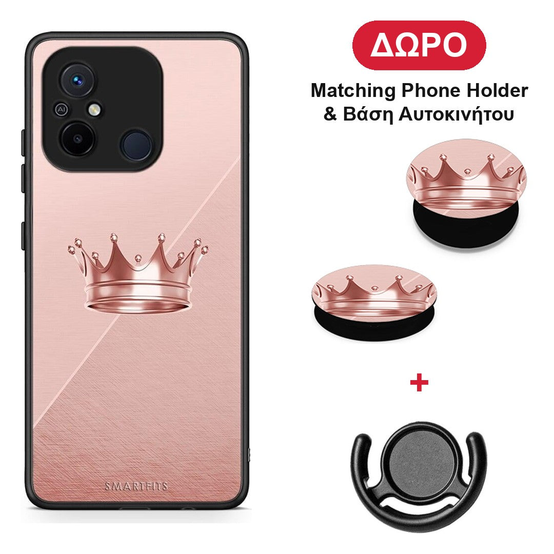 Minimal Crown - Xiaomi Redmi 12C θήκη + Δώρο Phone Holder & Βάση Αυτοκινήτου