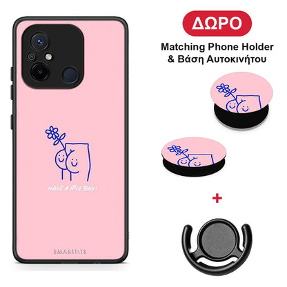 Nice Day - Xiaomi Redmi 12C θήκη + Δώρο Phone Holder & Βάση Αυτοκινήτου