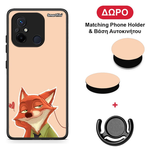 Nick Wilde And Judy Hopps Love 1 - Xiaomi Redmi 12C θήκη + Δώρο Phone Holder & Βάση Αυτοκινήτου
