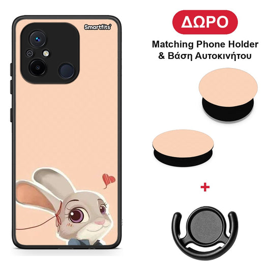 Nick Wilde And Judy Hopps Love 2 - Xiaomi Redmi 12C θήκη + Δώρο Phone Holder & Βάση Αυτοκινήτου