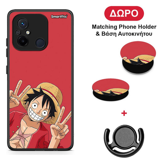 Pirate Luffy - Xiaomi Redmi 12C θήκη + Δώρο Phone Holder & Βάση Αυτοκινήτου