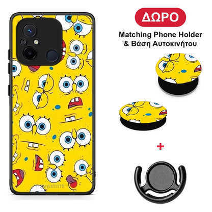 PopArt Sponge - Xiaomi Redmi 12C θήκη + Δώρο Phone Holder & Βάση Αυτοκινήτου