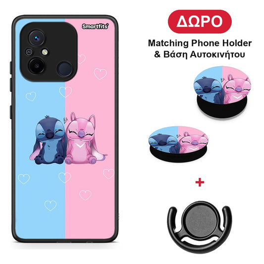 Stitch And Angel - Xiaomi Redmi 12C θήκη + Δώρο Phone Holder & Βάση Αυτοκινήτου