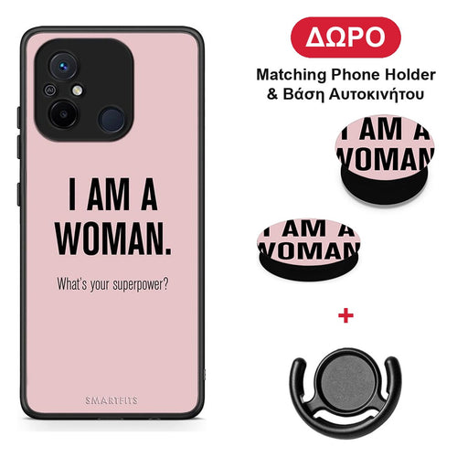 Superpower Woman - Xiaomi Redmi 12C θήκη + Δώρο Phone Holder & Βάση Αυτοκινήτου