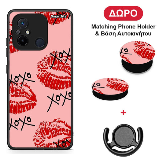 XOXO Lips - Xiaomi Redmi 12C θήκη + Δώρο Phone Holder & Βάση Αυτοκινήτου