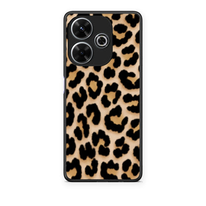 Θήκη Xiaomi Redmi 13 Leopard Print Tan Small από τη Smartfits με σχέδιο στο πίσω μέρος και μαύρο περίβλημα | Xiaomi Redmi 13 Leopard Print Tan Small case with colorful back and black bezels