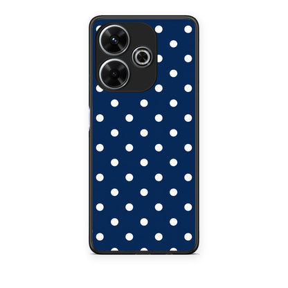 Θήκη Xiaomi Redmi 13 White Small Polka Dots on Navy από τη Smartfits με σχέδιο στο πίσω μέρος και μαύρο περίβλημα | Xiaomi Redmi 13 White Small Polka Dots on Navy case with colorful back and black bezels