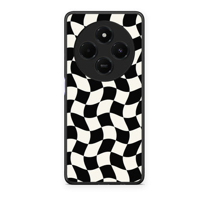 Θήκη Xiaomi Redmi 14C NFC / A3 Pro / Poco 75 4G / 5G Black and Cream Wavy Checkerboard από τη Smartfits με σχέδιο στο πίσω μέρος και μαύρο περίβλημα | Xiaomi Redmi 14C NFC / A3 Pro / Poco 75 4G / 5G Black and Cream Wavy Checkerboard case with colorful back and black bezels