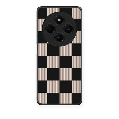 Θήκη Xiaomi Redmi 14C NFC / A3 Pro / Poco 75 4G / 5G Black and Taupe Striped Checks από τη Smartfits με σχέδιο στο πίσω μέρος και μαύρο περίβλημα | Xiaomi Redmi 14C NFC / A3 Pro / Poco 75 4G / 5G Black and Taupe Striped Checks case with colorful back and black bezels