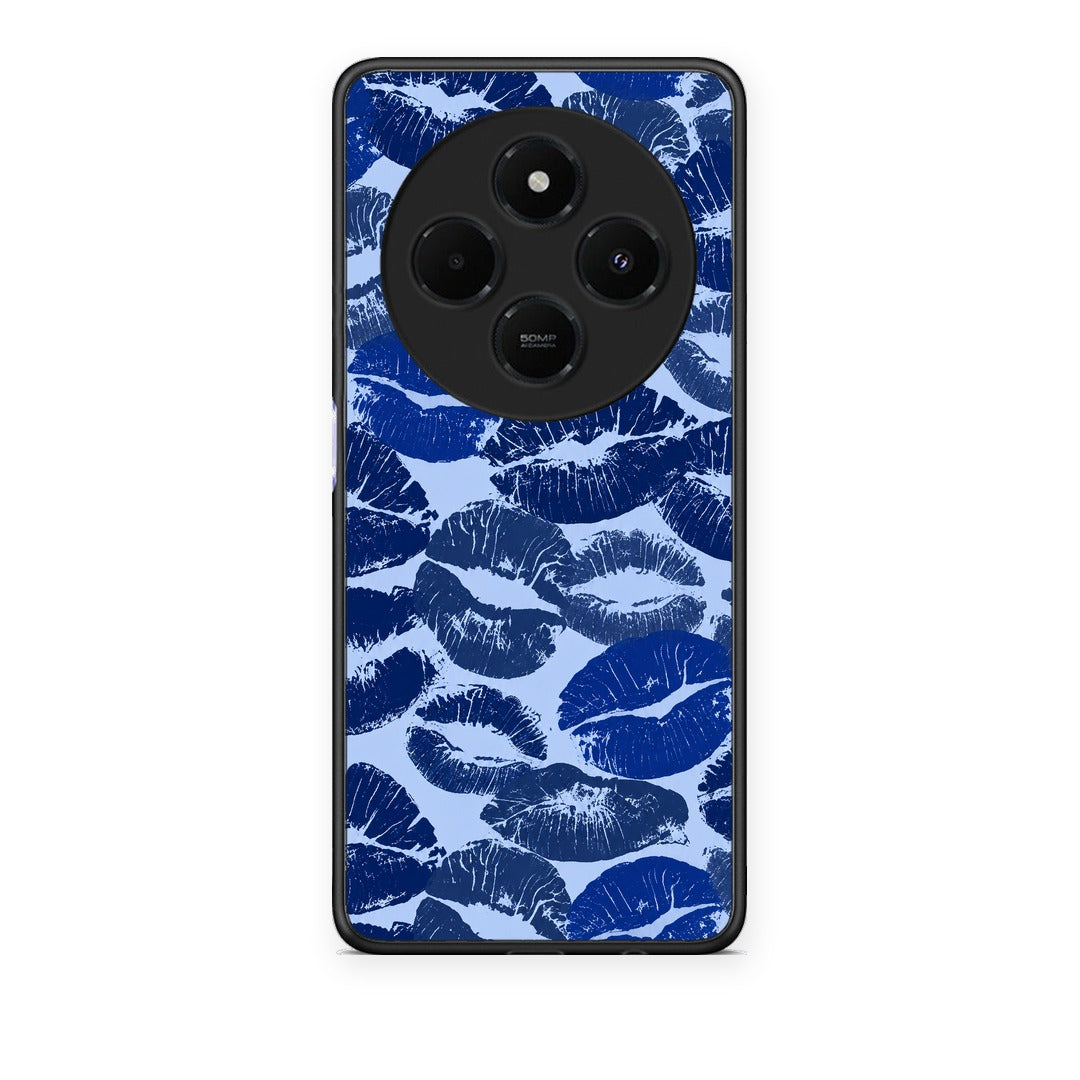Θήκη Xiaomi Redmi 14C NFC / A3 Pro / Poco 75 4G / 5G Blue Lipstick Kisses από τη Smartfits με σχέδιο στο πίσω μέρος και μαύρο περίβλημα | Xiaomi Redmi 14C NFC / A3 Pro / Poco 75 4G / 5G Blue Lipstick Kisses case with colorful back and black bezels