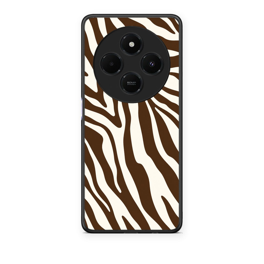 Θήκη Xiaomi Redmi 14C NFC / A3 Pro / Poco 75 4G / 5G Brown and Cream Zebra Stripes από τη Smartfits με σχέδιο στο πίσω μέρος και μαύρο περίβλημα | Xiaomi Redmi 14C NFC / A3 Pro / Poco 75 4G / 5G Brown and Cream Zebra Stripes case with colorful back and black bezels