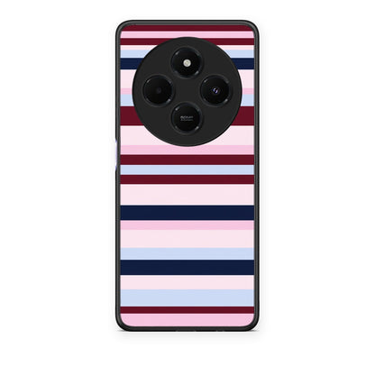 Θήκη Xiaomi Redmi 14C NFC / A3 Pro / Poco 75 4G / 5G Burgundy Pink and Blue Horizontal Stripes από τη Smartfits με σχέδιο στο πίσω μέρος και μαύρο περίβλημα | Xiaomi Redmi 14C NFC / A3 Pro / Poco 75 4G / 5G Burgundy Pink and Blue Horizontal Stripes case with colorful back and black bezels