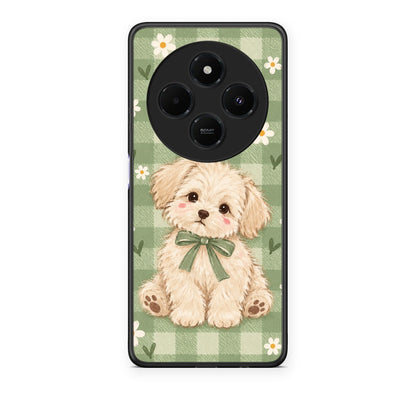 Θήκη Xiaomi Redmi 14C NFC / A3 Pro / Poco 75 4G / 5G Puppy and Daisies on Sage Gingham από τη Smartfits με σχέδιο στο πίσω μέρος και μαύρο περίβλημα | Xiaomi Redmi 14C NFC / A3 Pro / Poco 75 4G / 5G Puppy and Daisies on Sage Gingham case with colorful back and black bezels