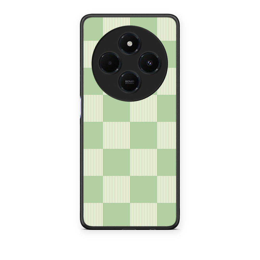 Θήκη Xiaomi Redmi 14C NFC / A3 Pro / Poco 75 4G / 5G Sage and Cream Striped Checks από τη Smartfits με σχέδιο στο πίσω μέρος και μαύρο περίβλημα | Xiaomi Redmi 14C NFC / A3 Pro / Poco 75 4G / 5G Sage and Cream Striped Checks case with colorful back and black bezels