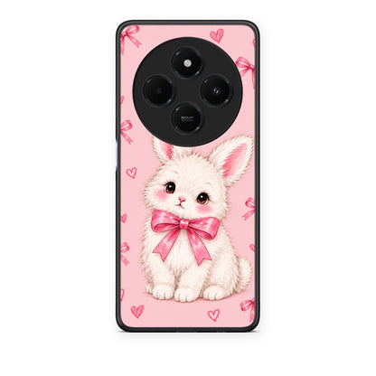 Θήκη Xiaomi Redmi 14C NFC / A3 Pro / Poco 75 4G / 5G White Bunny and Pink Bows από τη Smartfits με σχέδιο στο πίσω μέρος και μαύρο περίβλημα | Xiaomi Redmi 14C NFC / A3 Pro / Poco 75 4G / 5G White Bunny and Pink Bows case with colorful back and black bezels