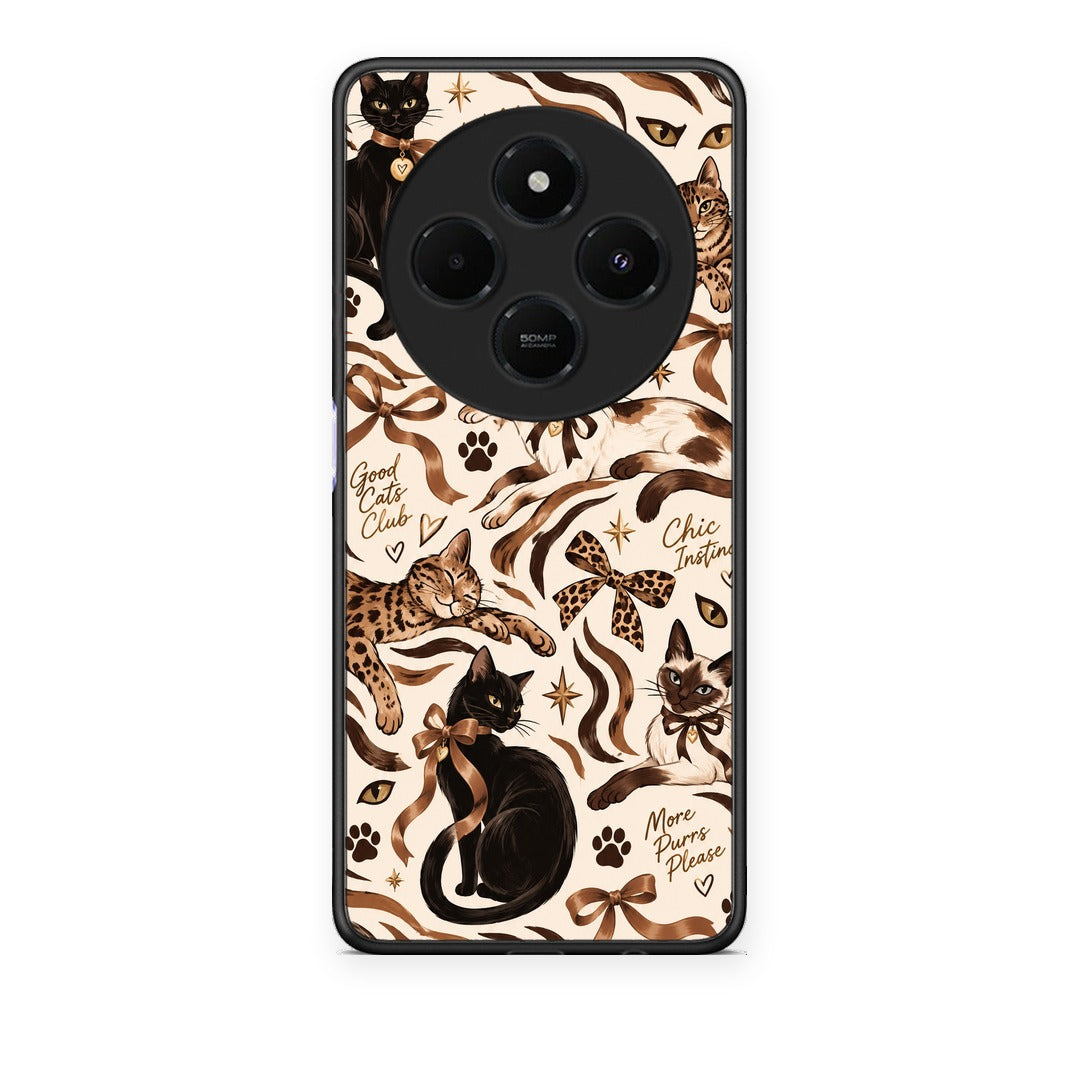 Θήκη Xiaomi Redmi 14C NFC / A3 Pro / Poco 75 4G / 5G Wild Cats and Animal Print Collage από τη Smartfits με σχέδιο στο πίσω μέρος και μαύρο περίβλημα | Xiaomi Redmi 14C NFC / A3 Pro / Poco 75 4G / 5G Wild Cats and Animal Print Collage case with colorful back and black bezels