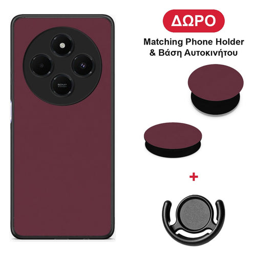Muted Burgundy - Xiaomi Redmi 14C NFC / A3 Pro / Poco 75 4G / 5G θήκη + Δώρο Phone Holder & Βάση Αυτοκινήτου