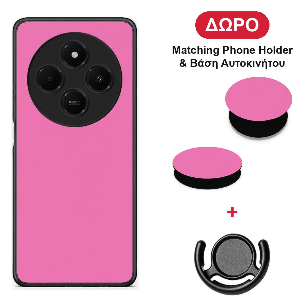 Rose Pink - Xiaomi Redmi 14C NFC / A3 Pro / Poco 75 4G / 5G θήκη + Δώρο Phone Holder & Βάση Αυτοκινήτου