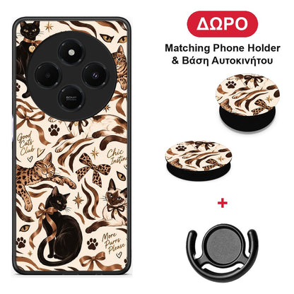 Wild Cats and Animal Print Collage - Xiaomi Redmi 14C NFC / A3 Pro / Poco 75 4G / 5G θήκη + Δώρο Phone Holder & Βάση Αυτοκινήτου