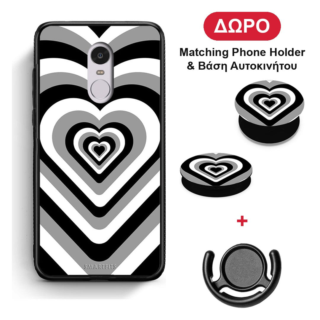 Black Hearts - Xiaomi Redmi 5 θήκη + Δώρο Phone Holder & Βάση Αυτοκινήτου