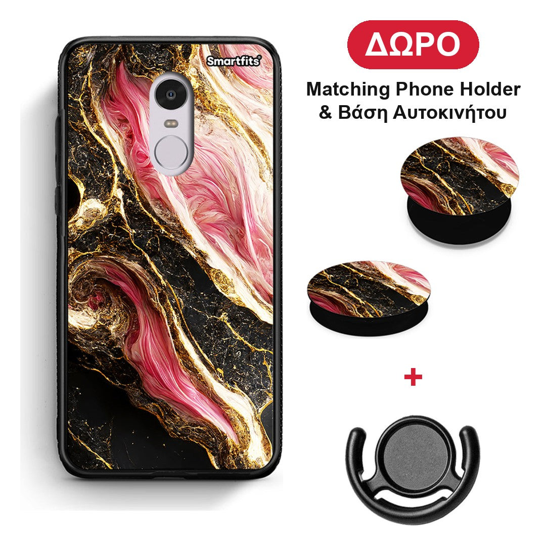 Glamorous Pink Marble - Xiaomi Redmi 5 θήκη + Δώρο Phone Holder & Βάση Αυτοκινήτου