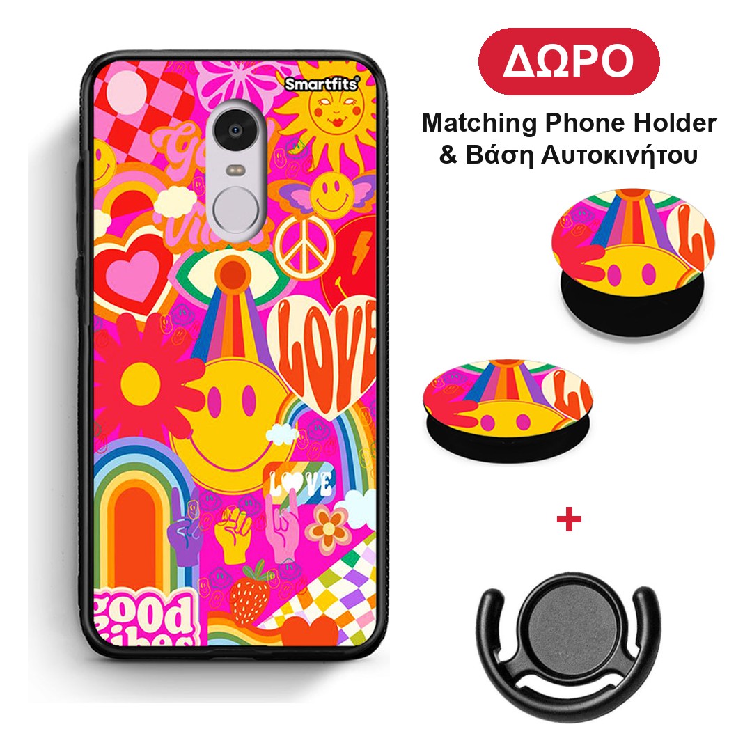 Hippie Love - Xiaomi Redmi 5 θήκη + Δώρο Phone Holder & Βάση Αυτοκινήτου