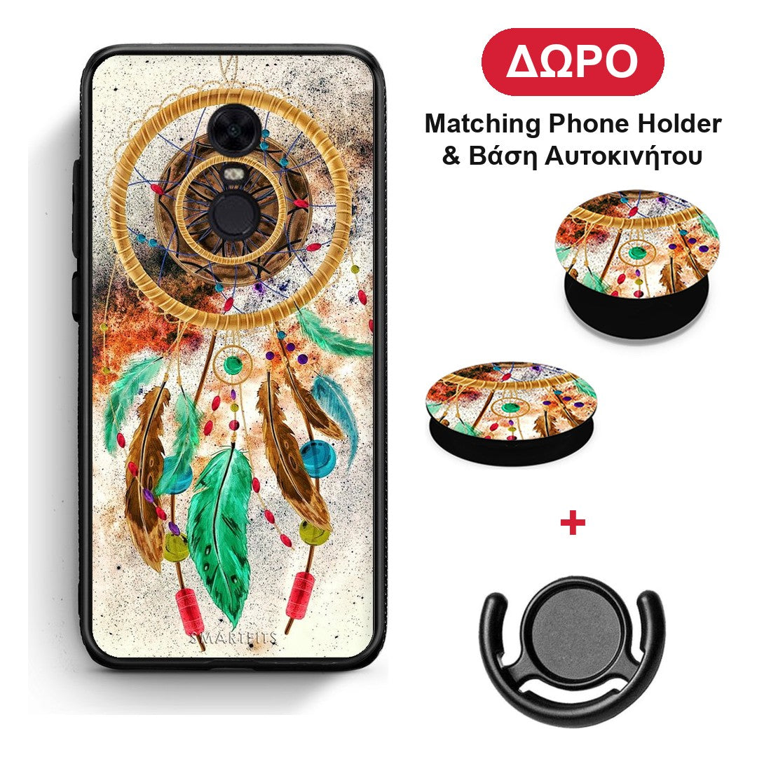Boho DreamCatcher - Xiaomi Redmi 5 Plus θήκη + Δώρο Phone Holder & Βάση Αυτοκινήτου