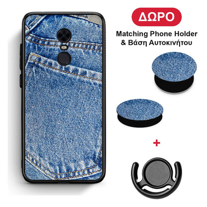 Jeans Pocket - Xiaomi Redmi 5 Plus θήκη + Δώρο Phone Holder & Βάση Αυτοκινήτου