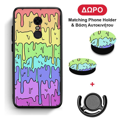 Melting Rainbow - Xiaomi Redmi 5 Plus θήκη + Δώρο Phone Holder & Βάση Αυτοκινήτου